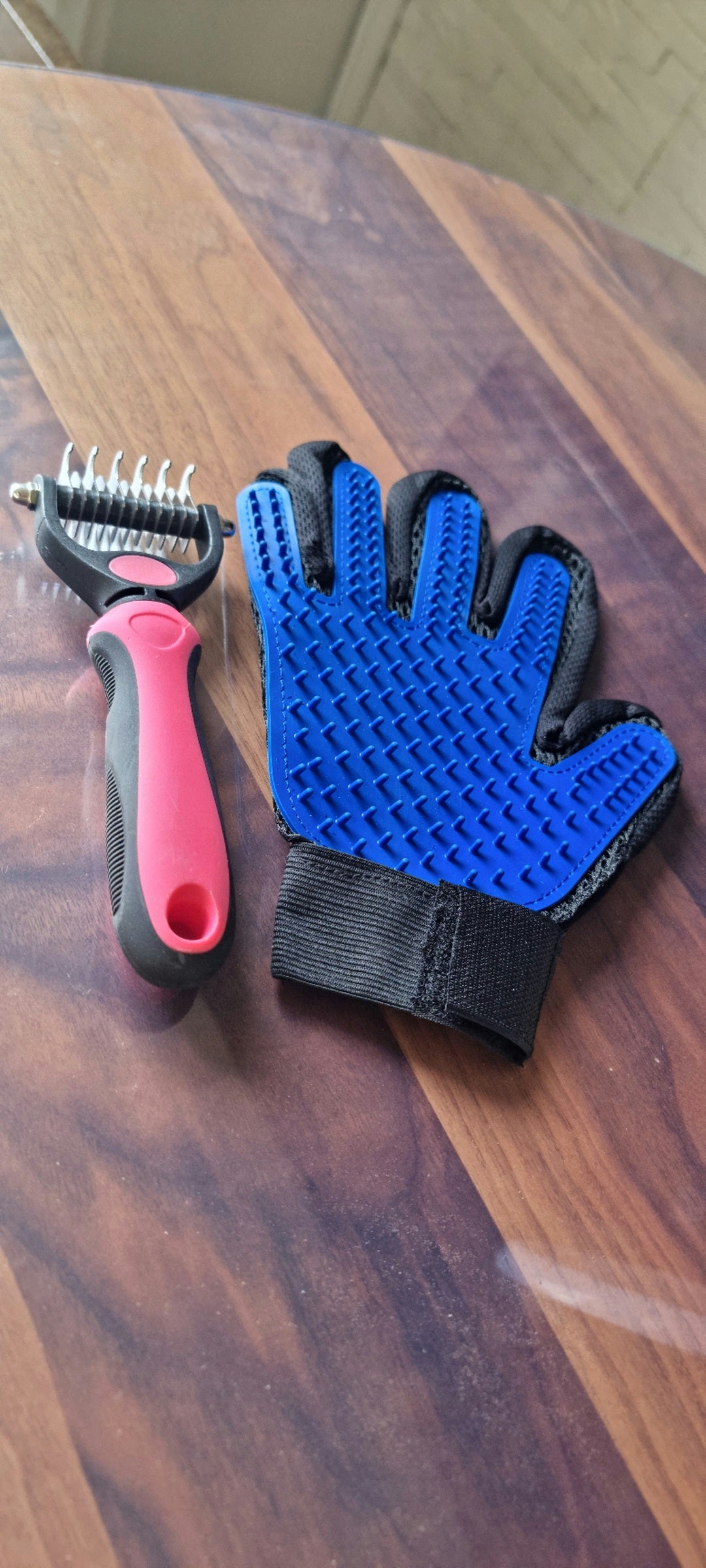 Gant de Brossage Chat & Démêloir à Lames — Pack Anti-Poils et Nœuds
